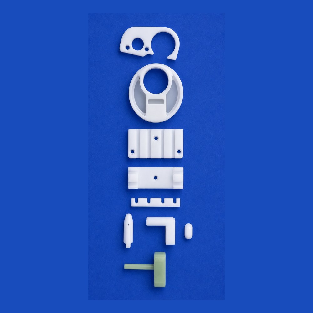 White custom plastic mechanical parts