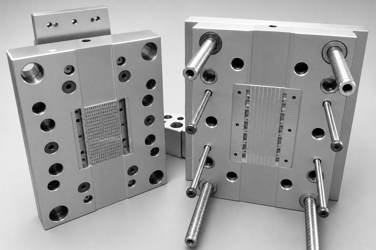Complete precision plastic injection mold tooling